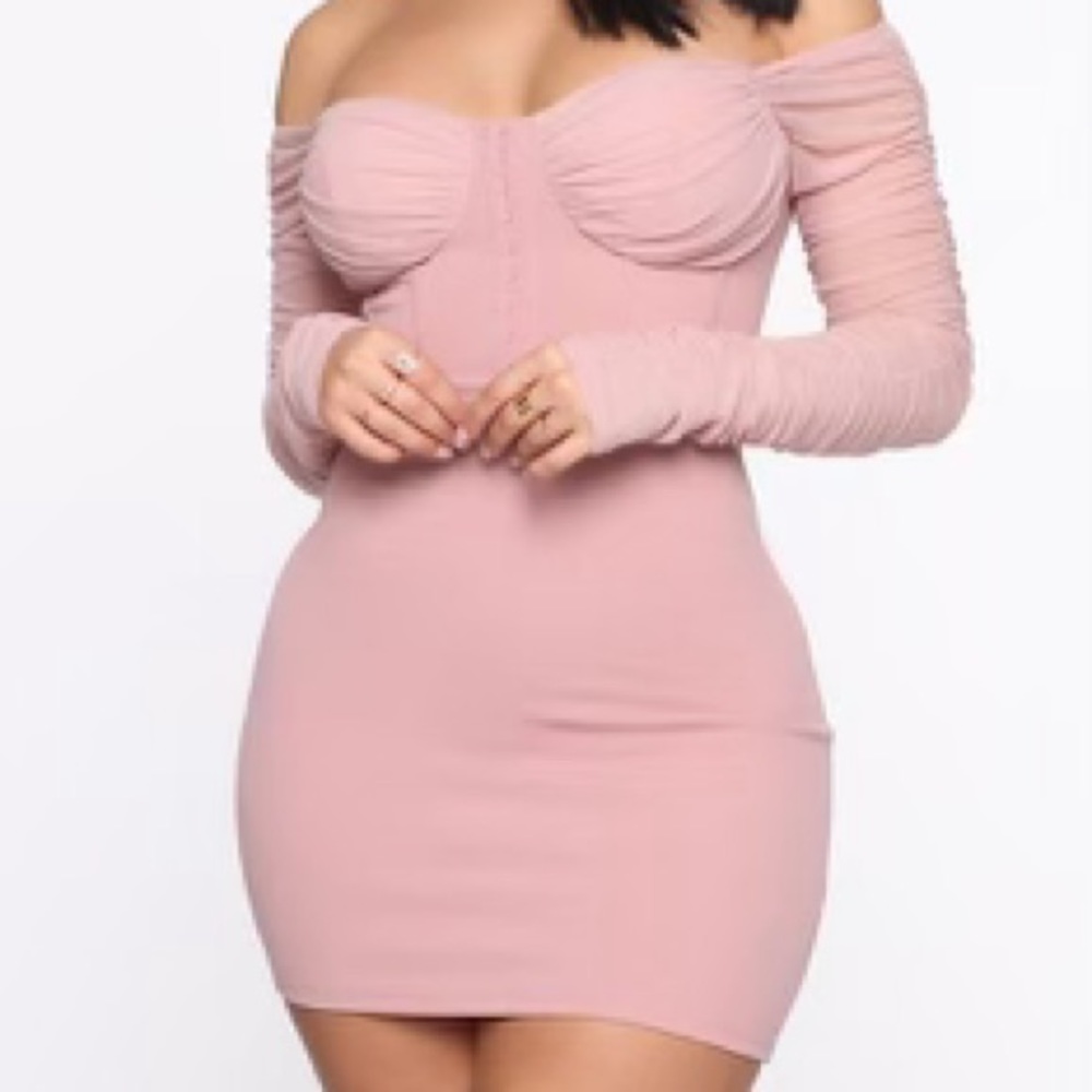 Fashion nova pink mini dress size Medium
